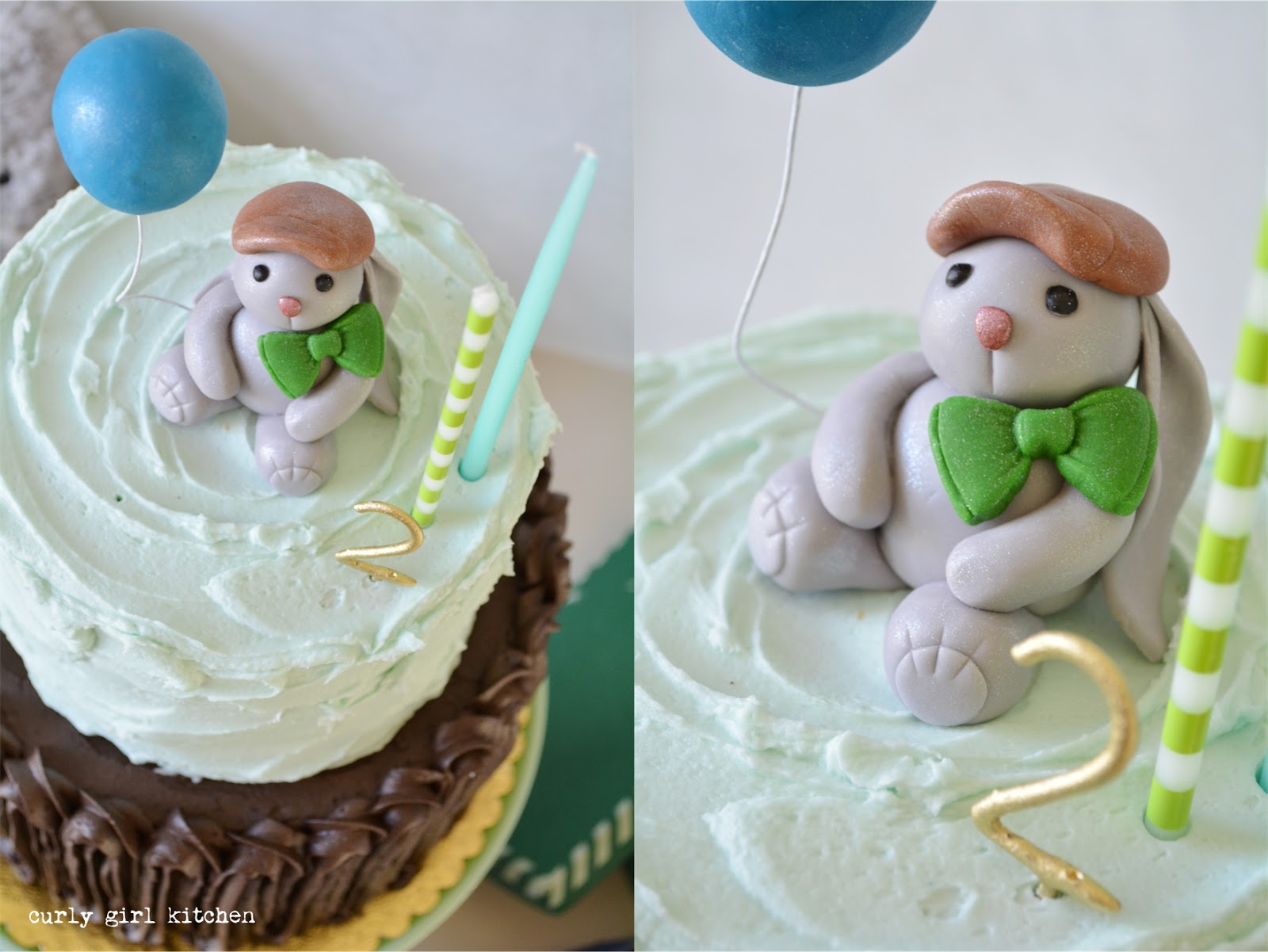 Bunny Cake, Woodland Cake, Boy Birthday Cake, Fondant Woodland Cake Topper, Baby Boy Birthday Party