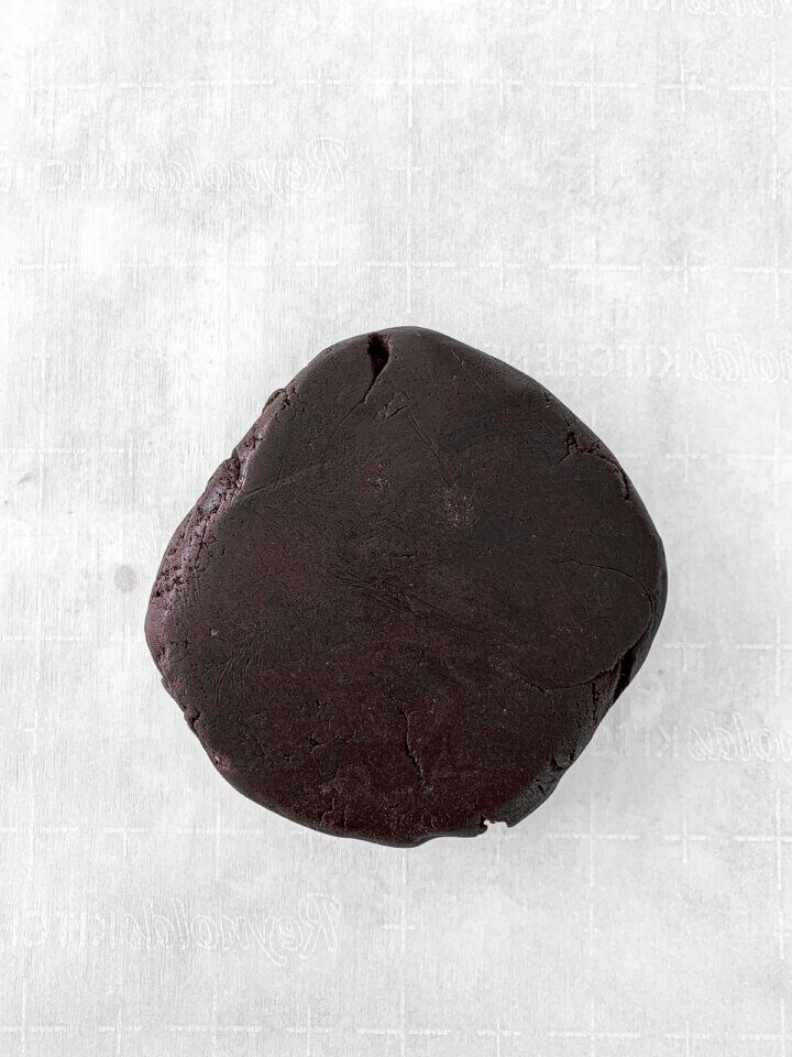 Chocolate shortbread cookie dough.