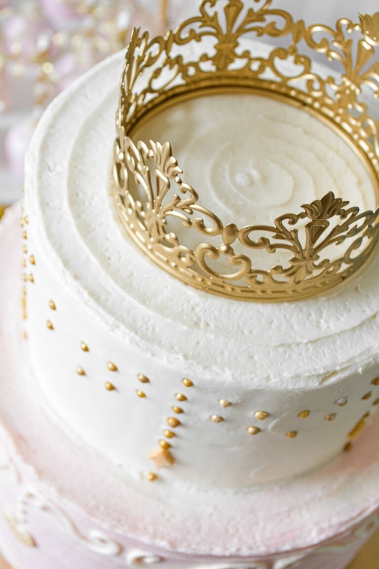 Pink and Gold Princess Party Cake - Curly Girl Kitchen