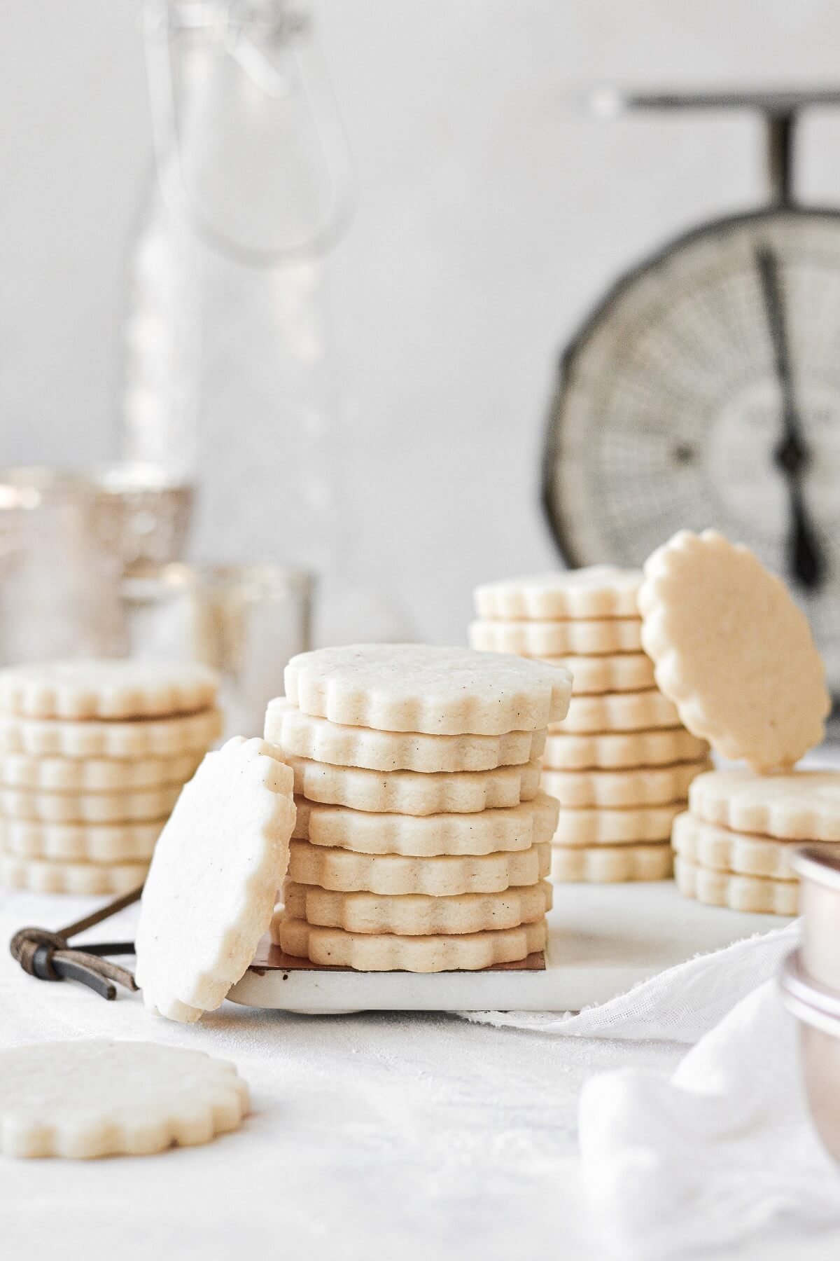 A stack of shortbread cookies.