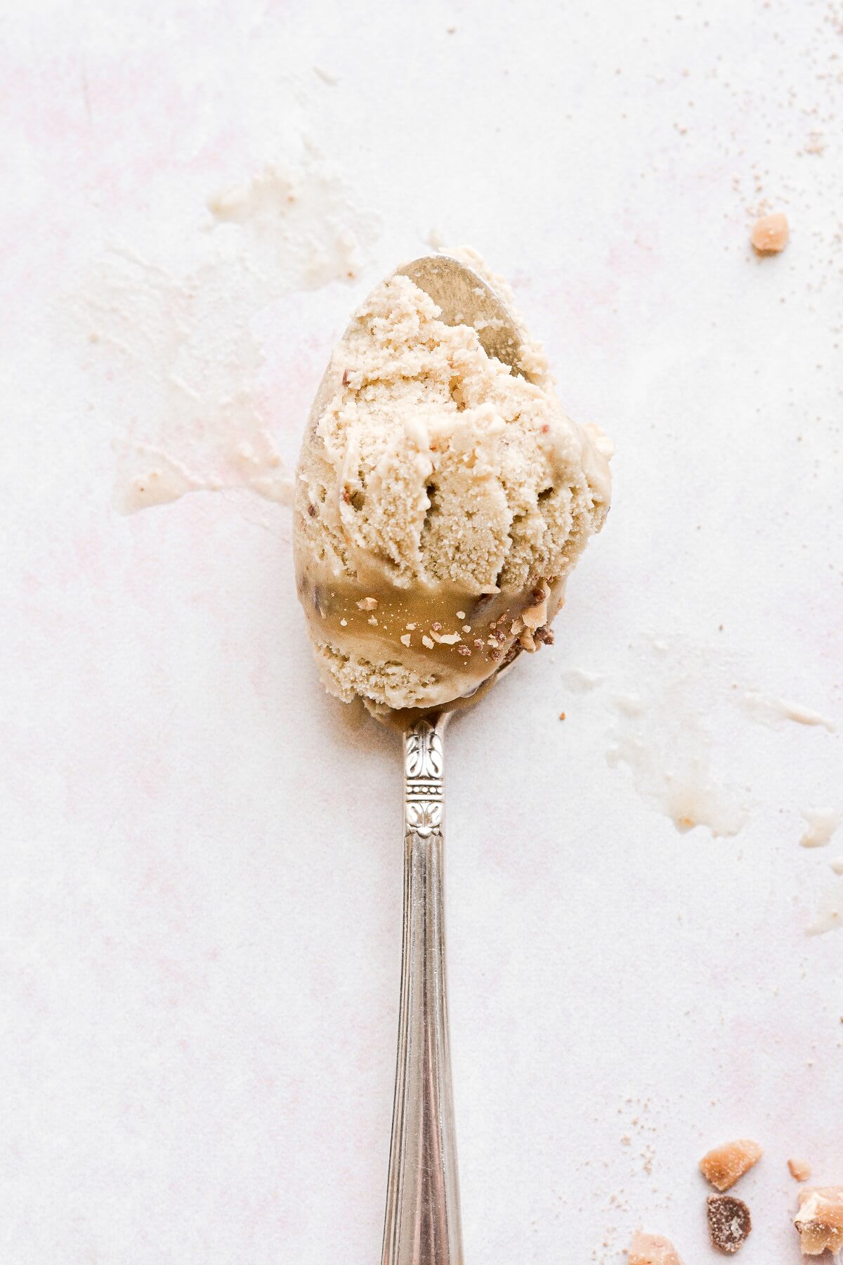 A spoonful of caramelized banana ice cream.