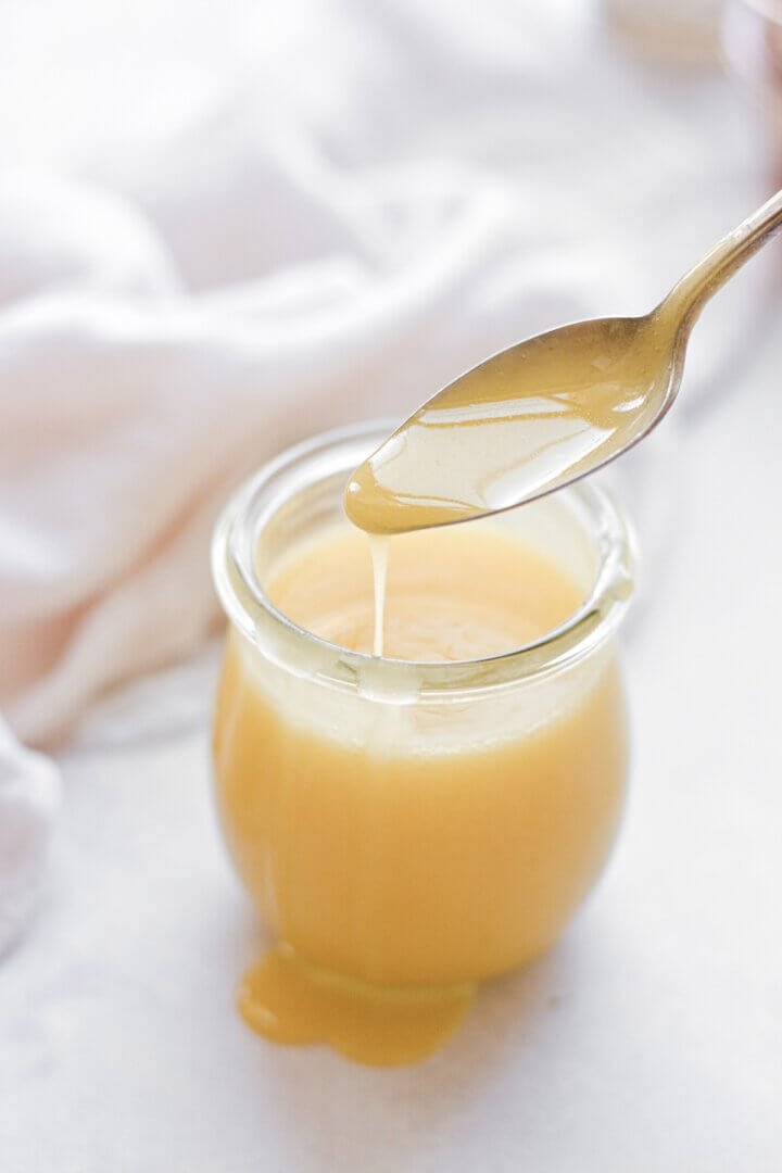 A jar of lime curd.