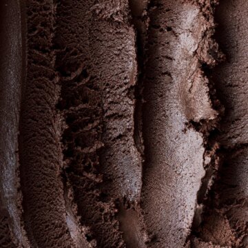 Closeup of dark chocolate ice cream.
