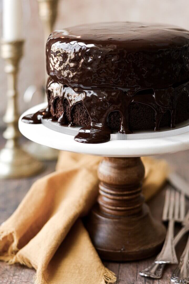 High Altitude Chocolate Fudge Cake With Ganache Icing Curly Girl Kitchen