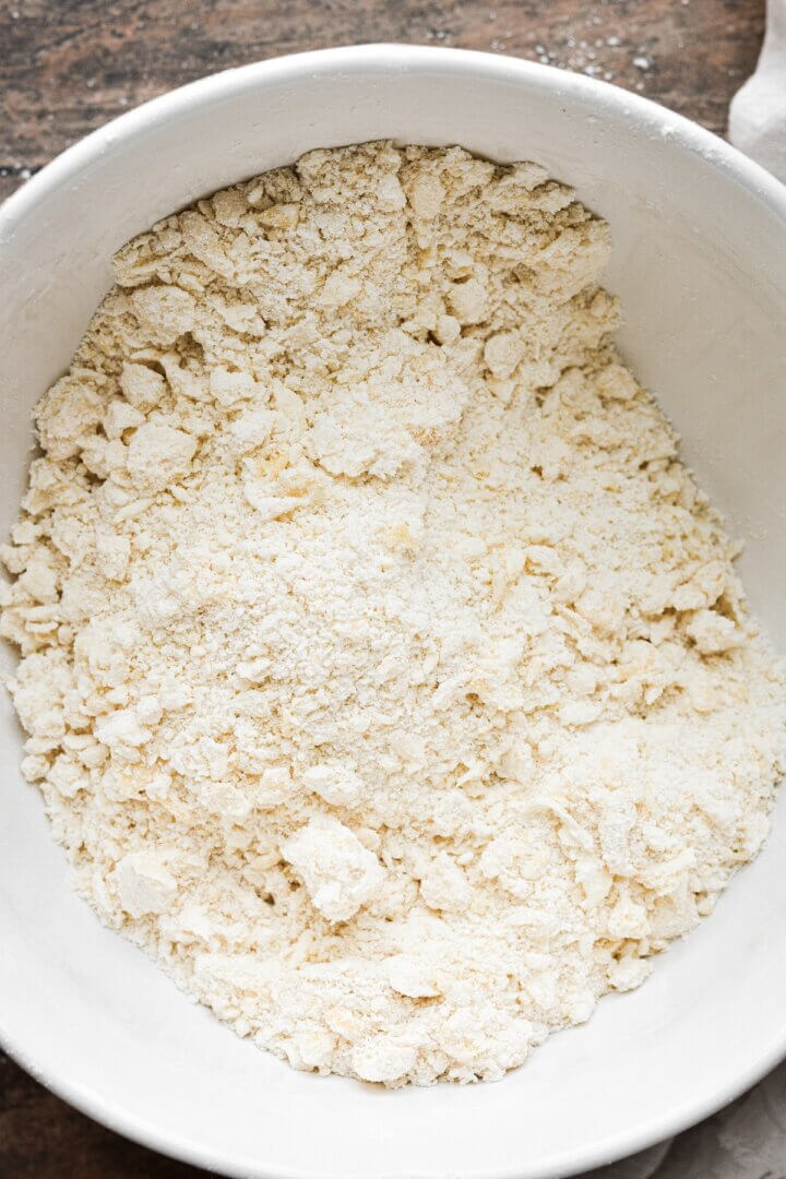 Dough crumbs in a bowl.