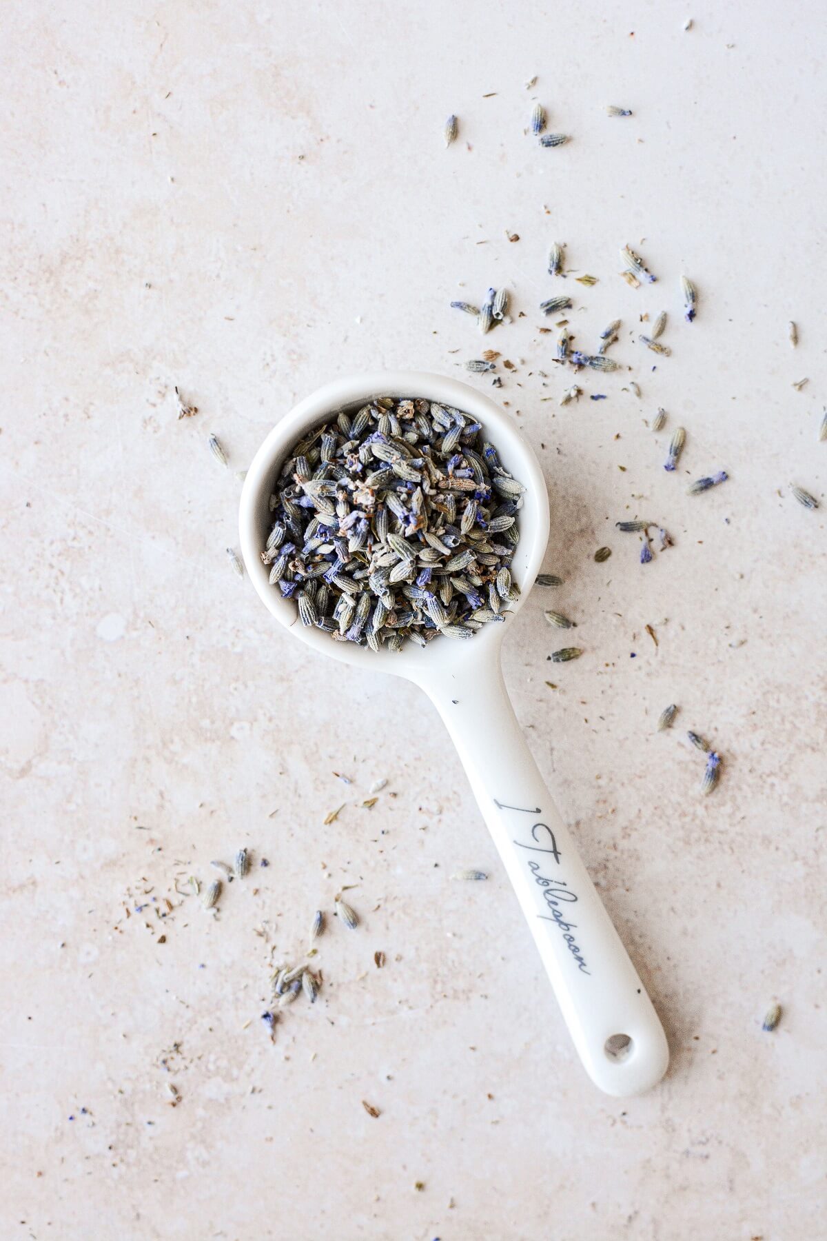 A spoonful of edible lavender.
