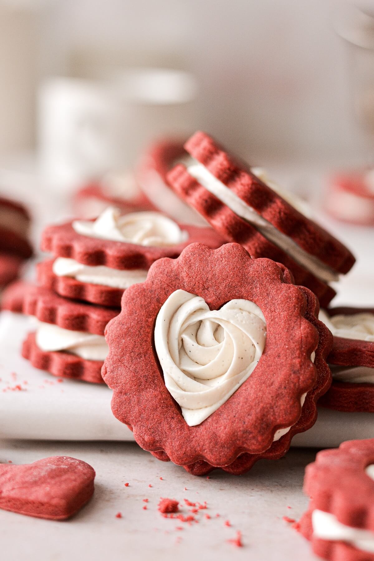 Red Velvet Cutout Cookies for Cookie Cutters