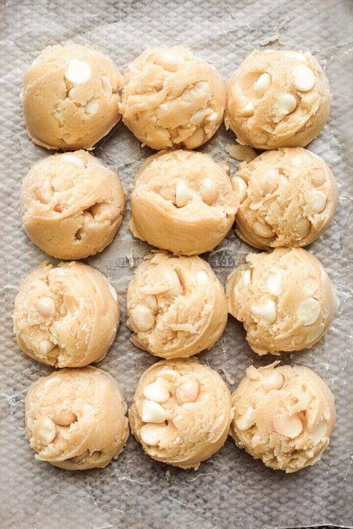 Balls of lemon cookie dough.