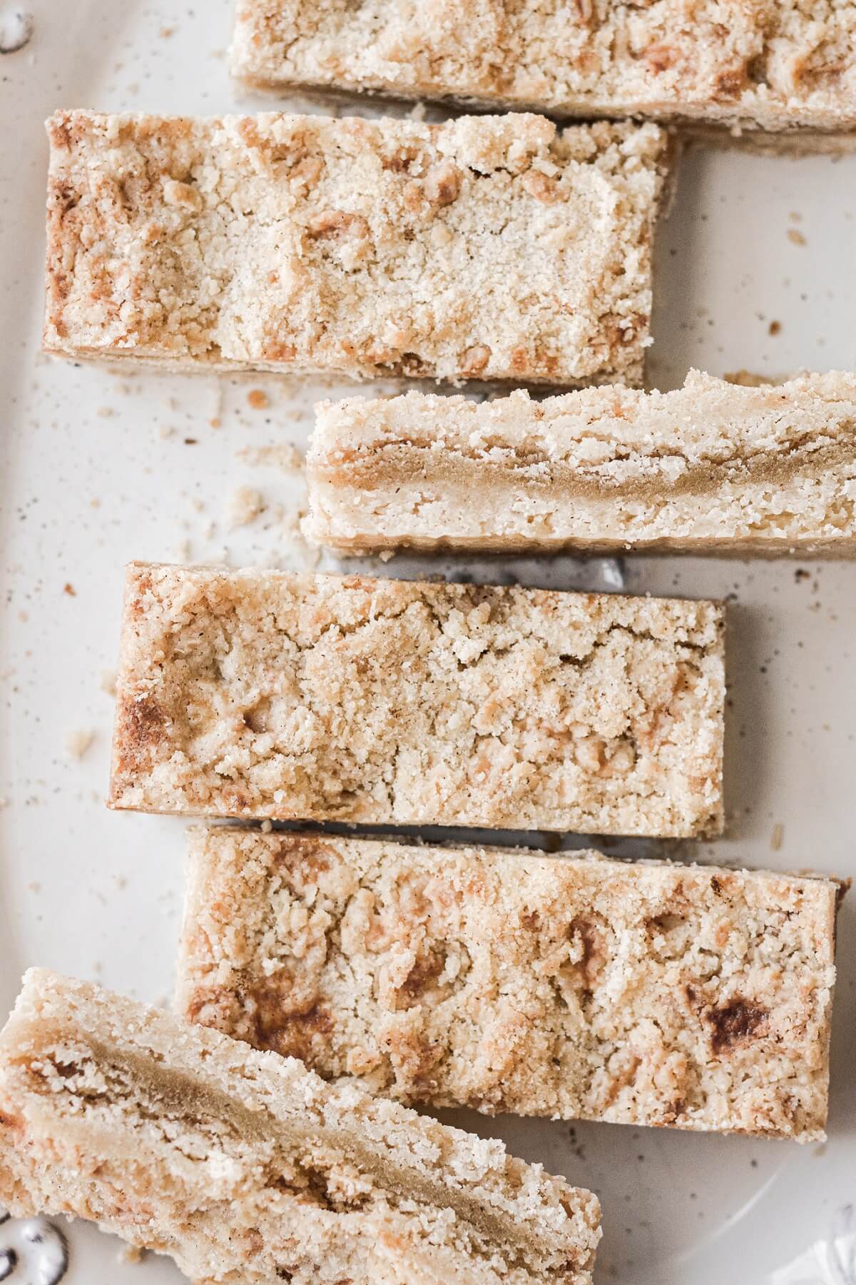 Almond crumb bars filled with almond paste.