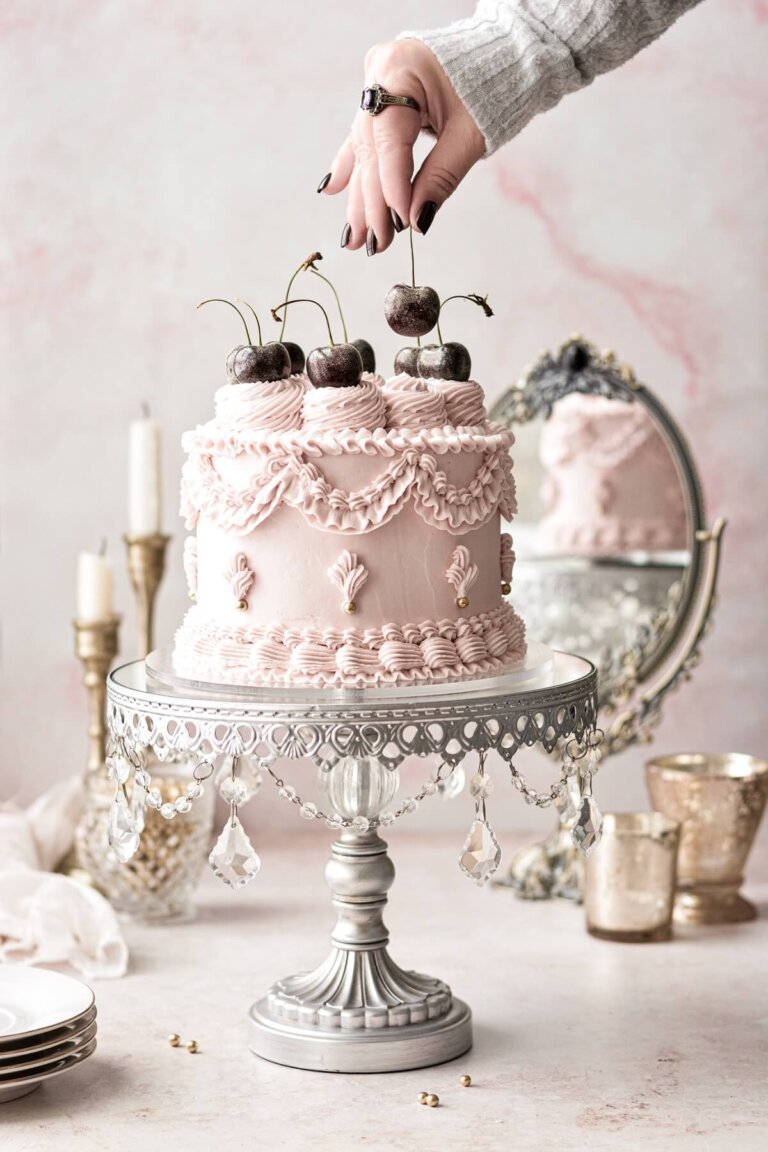 Pink and Gold Princess Party Cake - Curly Girl Kitchen