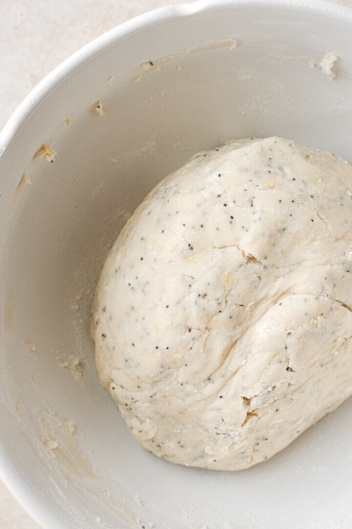 Step 7 for making lemon poppy seed shortbread cookies.
