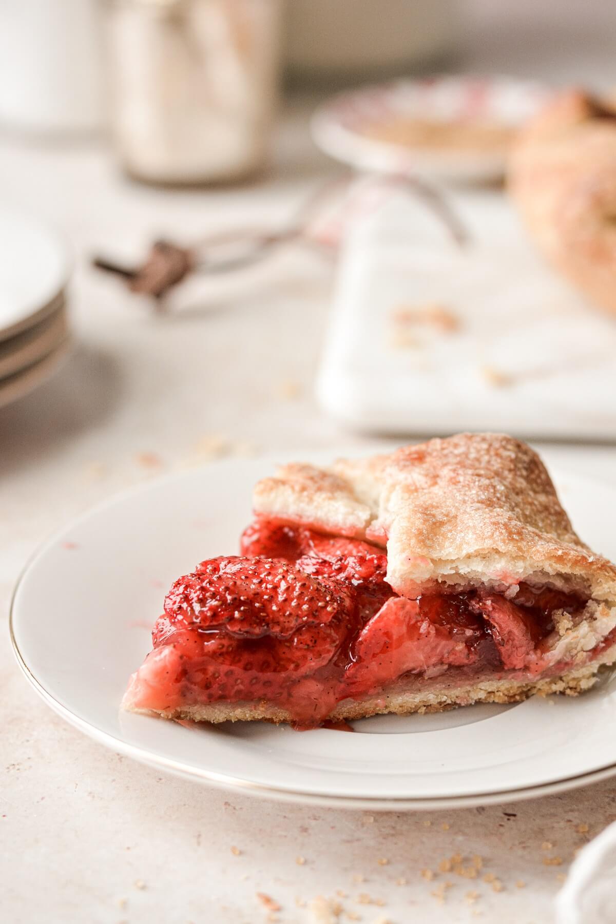 A slice of strawberry galette.
