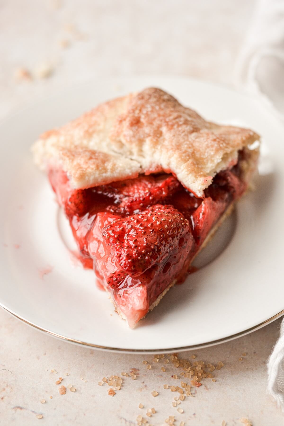 A slice of strawberry galette.