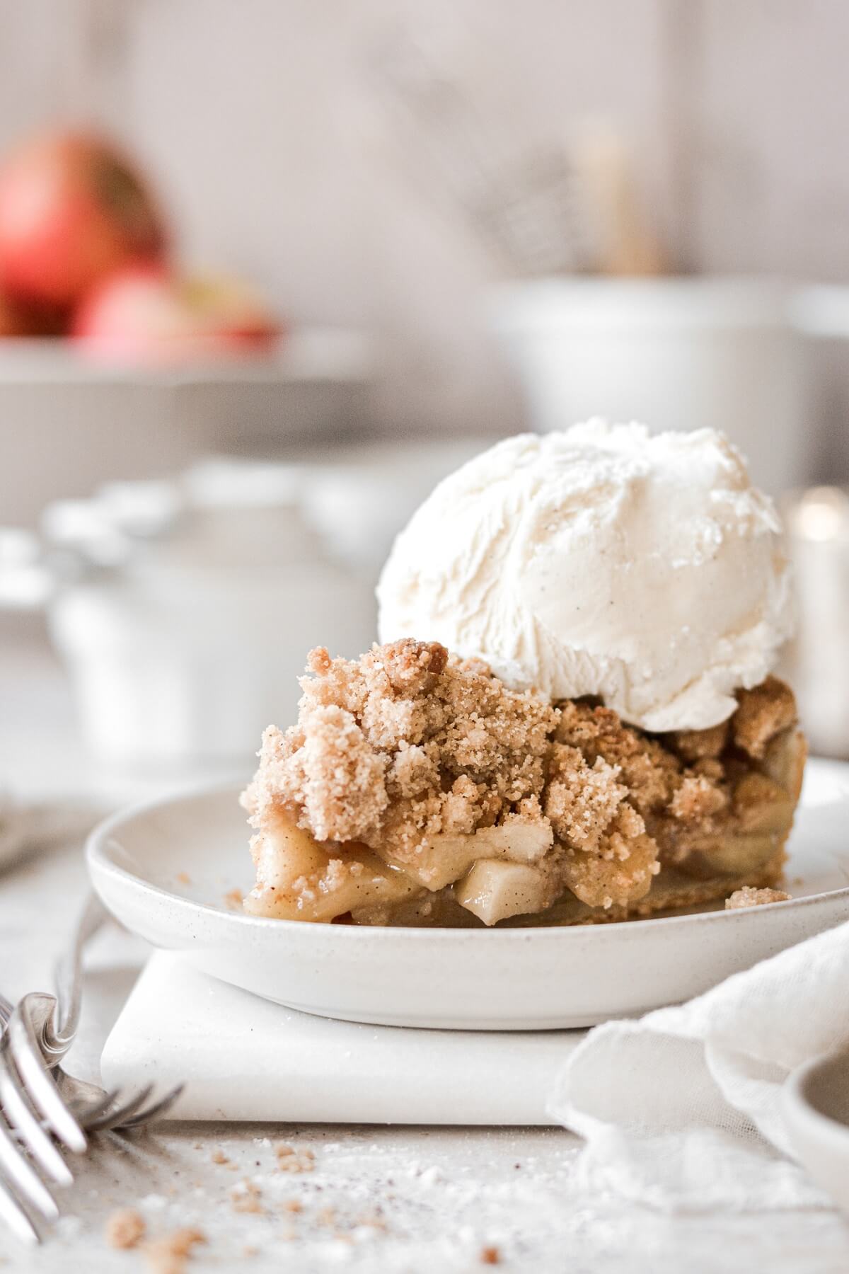 Apple Crumb Pie with Brown Sugar Streusel - Curly Girl Kitchen