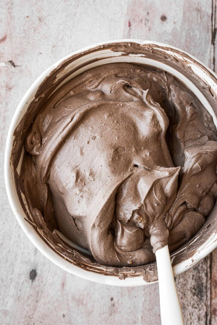 Step 5 for making chocolate peanut butter cookie ice cream.