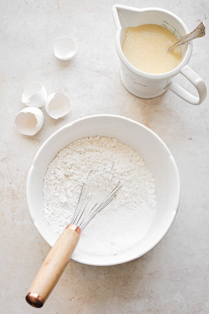 Step 1 for making vanilla cupcakes.
