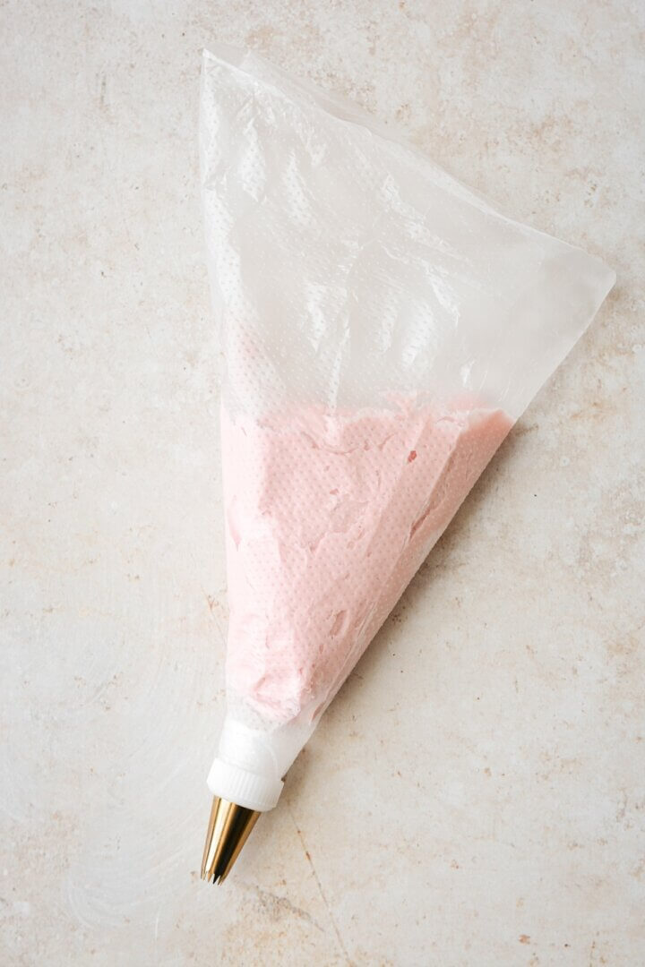 Step 4 of how to fill a piping bag.