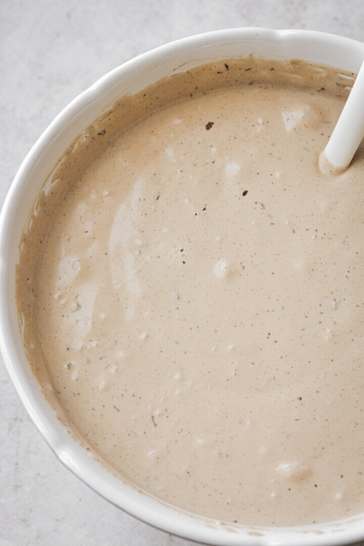 Step 5 for making peanut butter mocha chip ice cream.