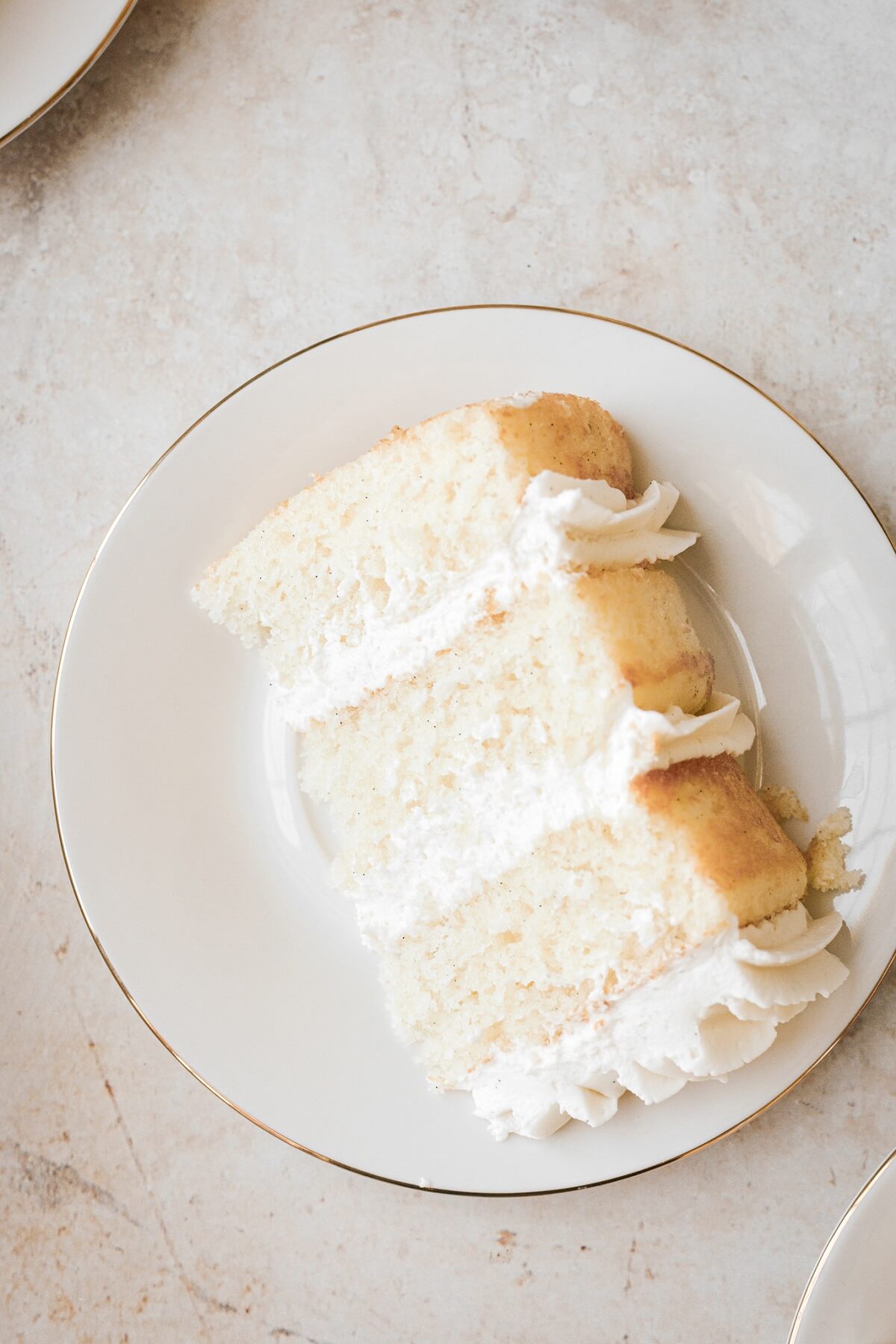 Slice of vanilla cake.