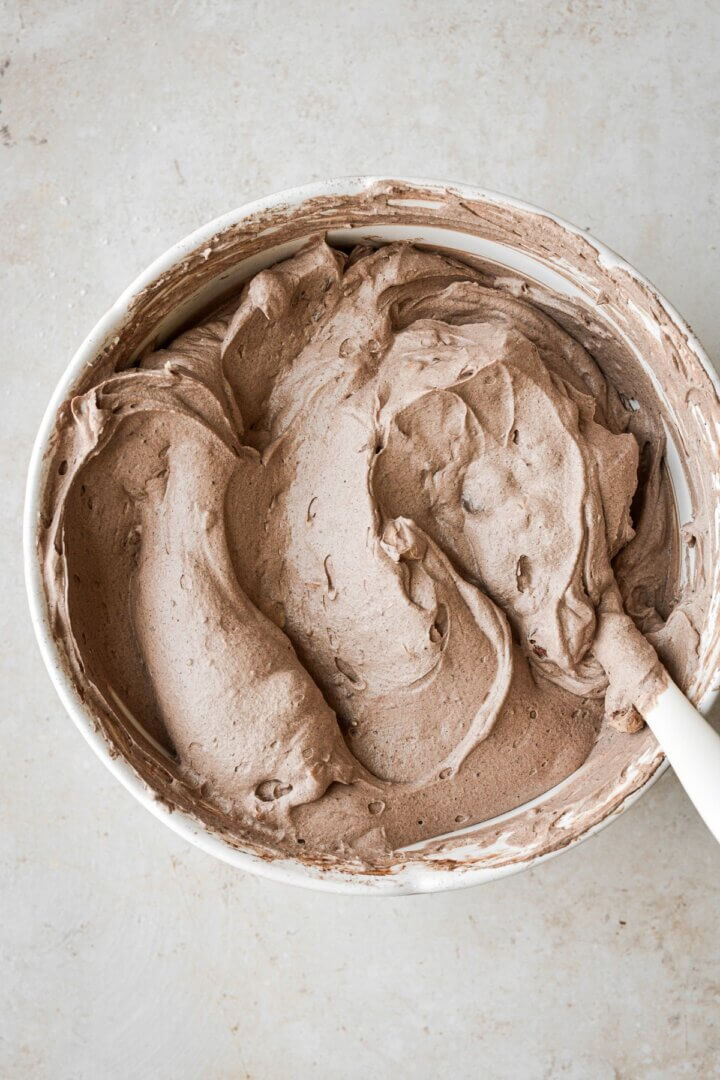 Step 6 for making chocolate hazelnut ice cream.