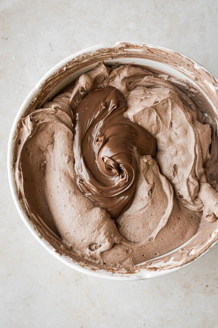 Step 7 for making chocolate hazelnut ice cream.