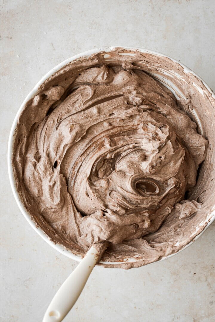 Step 8 for making chocolate hazelnut ice cream.