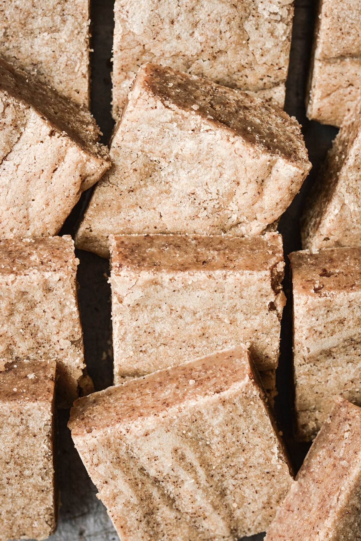 Espresso coffee blondies cut into squares.