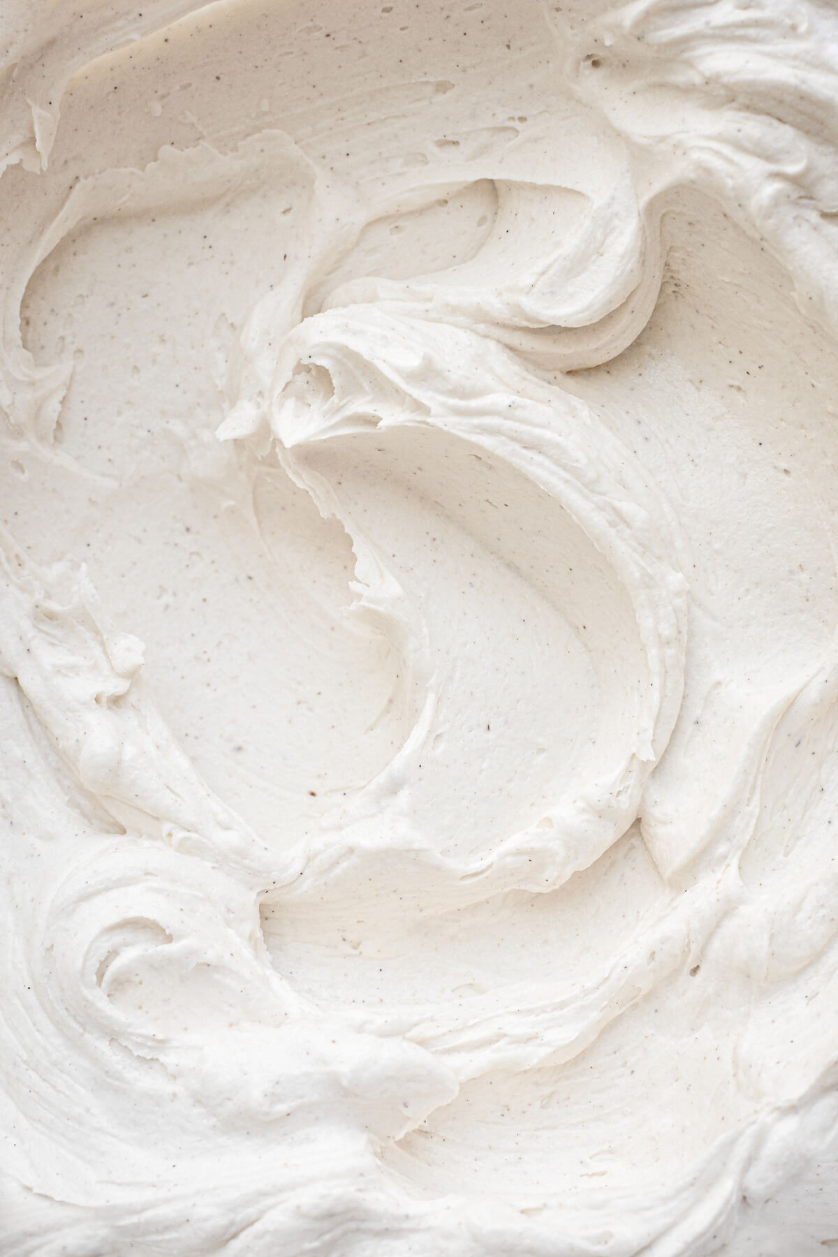 Swirls of American vanilla buttercream.