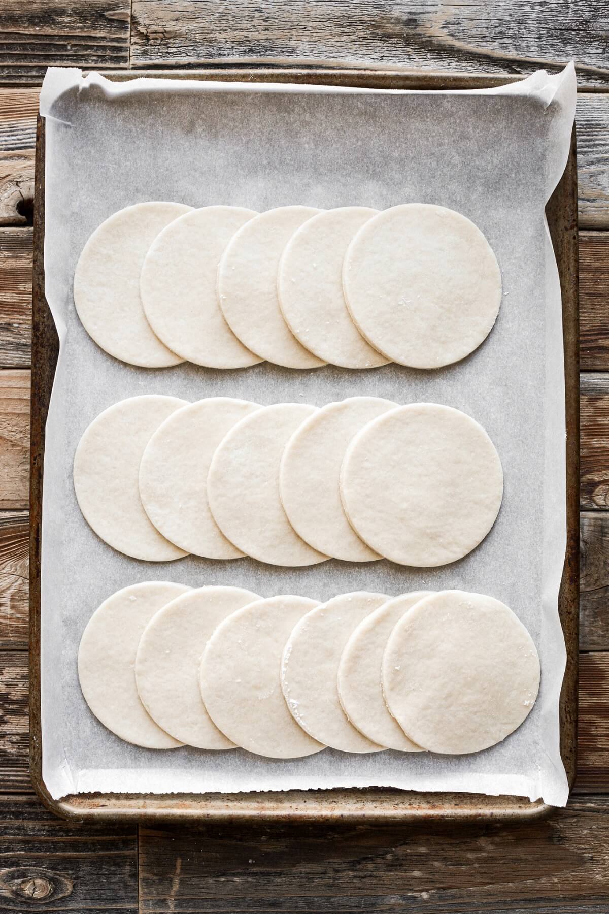 Pie dough cut into circles.