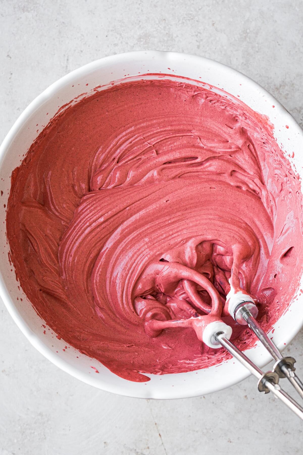 Step 6 for making red velvet ice cream.