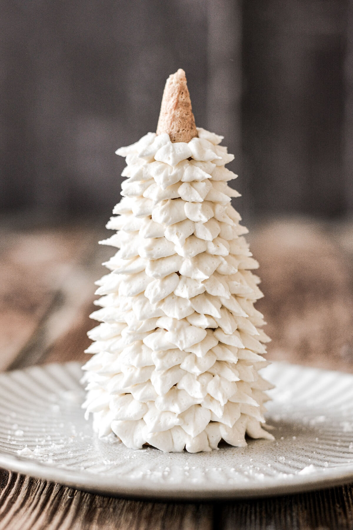 Step 5 for frosting icing cream cones like Christmas trees.
