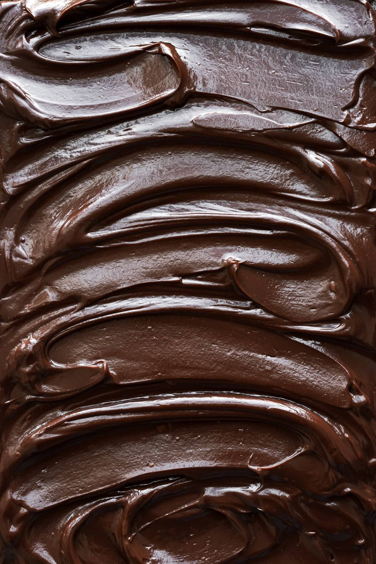 Swirls of chocolate ganache.