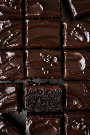 Chocolate sour cream sheet cake.