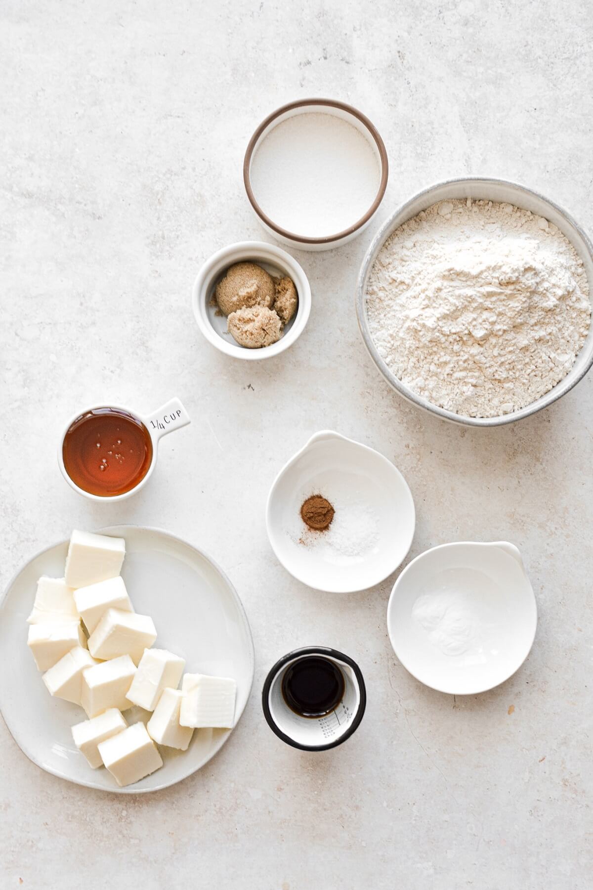 Ingredients for homemade graham crackers.