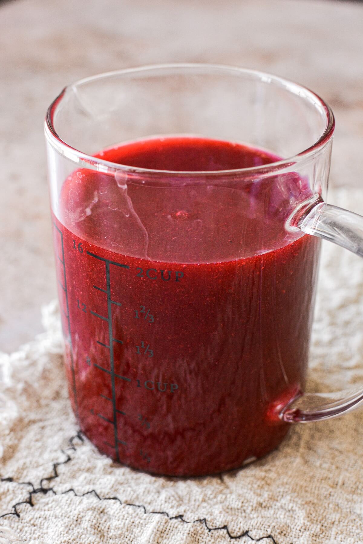 Step 4 for making raspberry puree.