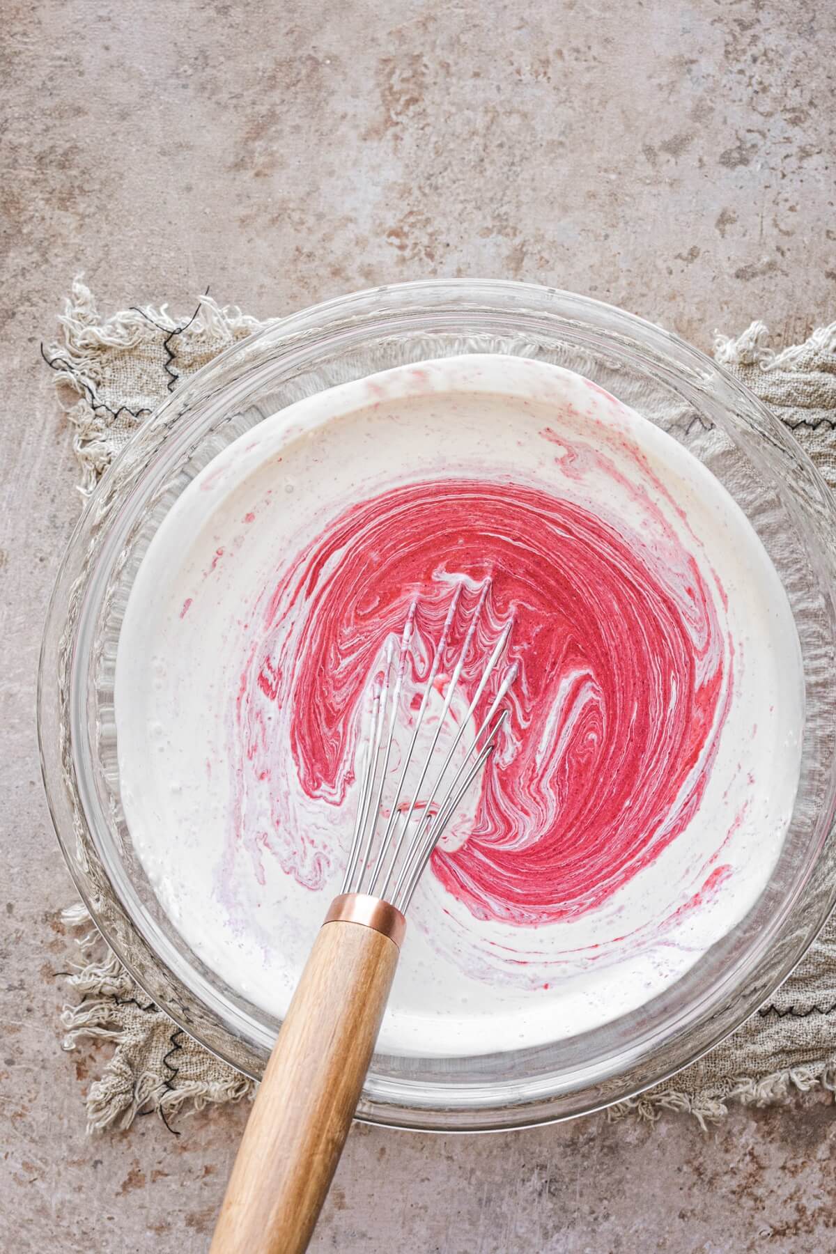 Step 1 for making raspberry ice cream.