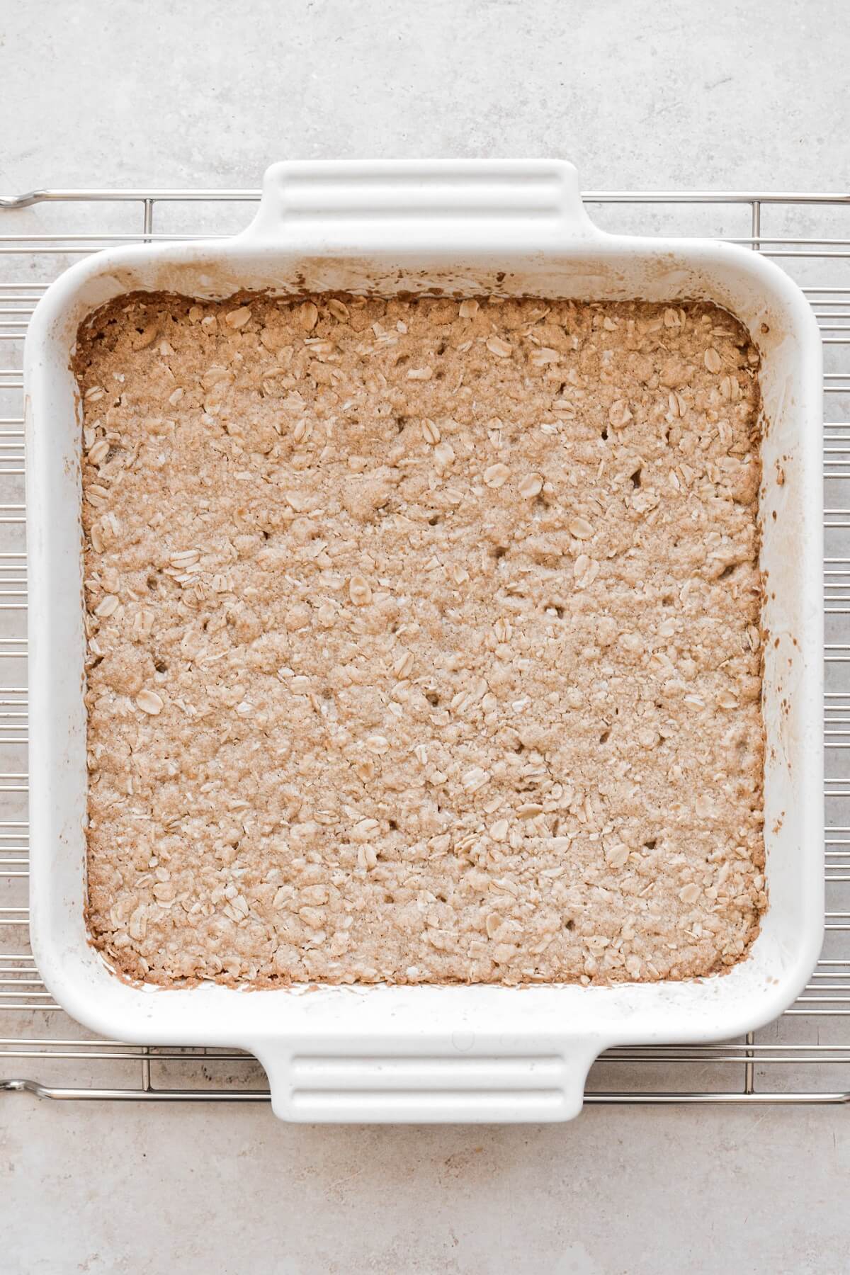 Step 6 for making oatmeal crumble crust.