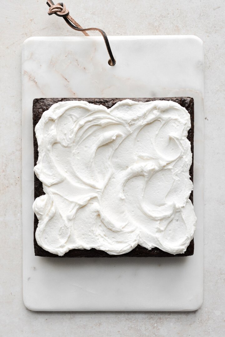 Fudge brownies with coconut frosting.