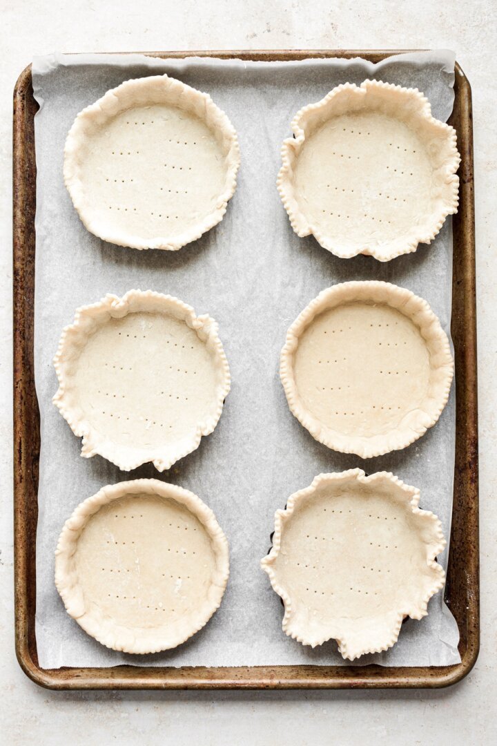 Step 2 for making mini pastry tart shells.