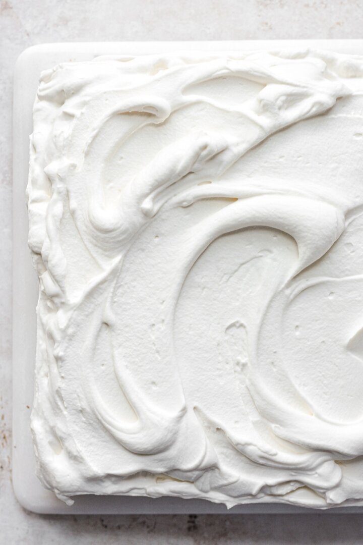 Whipped cream frosting.