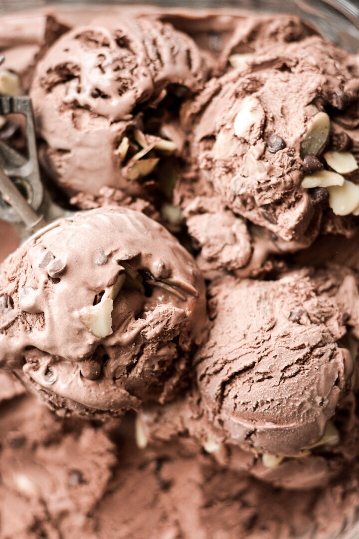 Chocolate almond amaretto ice cream.