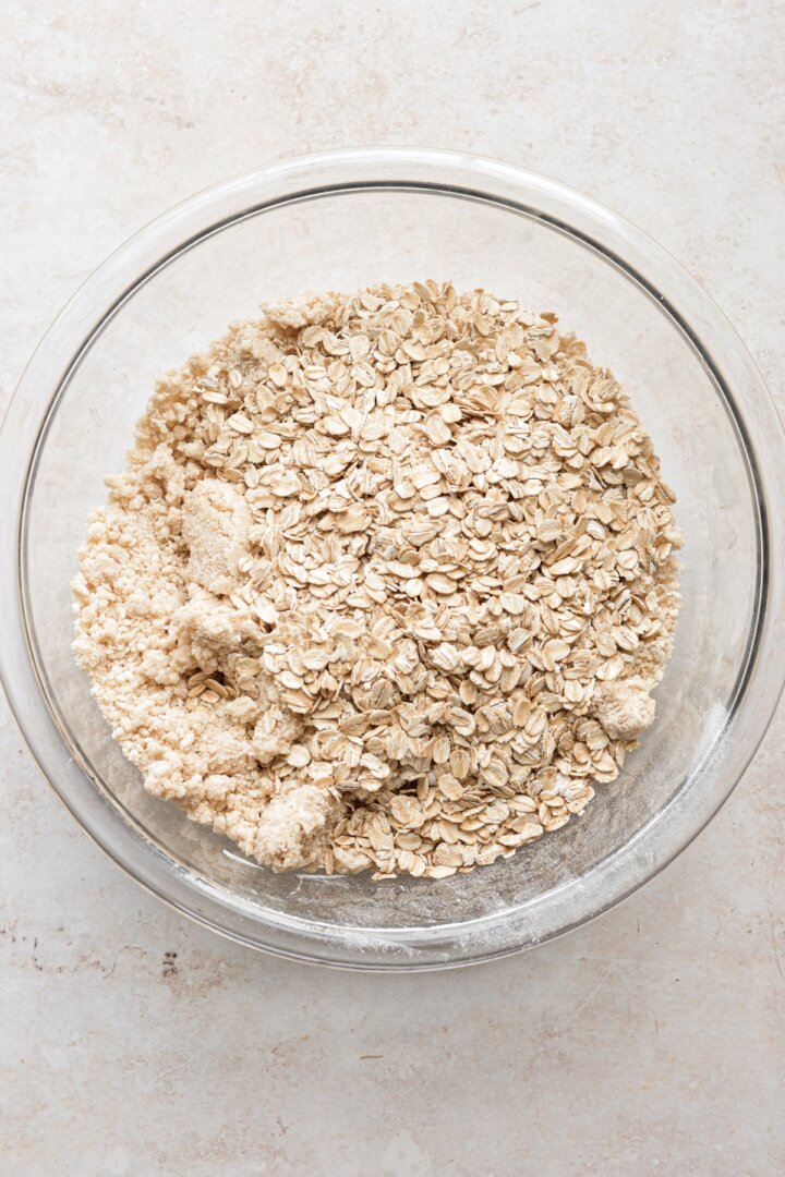 Step 5 for making oatmeal crumble.
