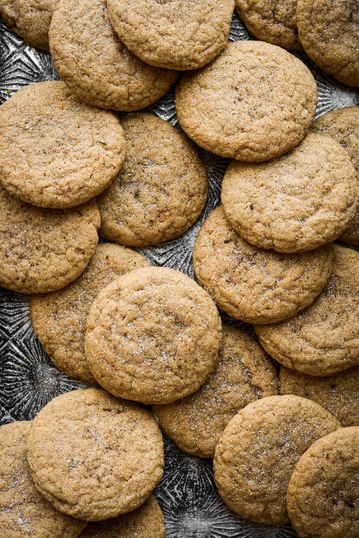 Soft and chewy pumpkin cookies sprinkled with sugar.