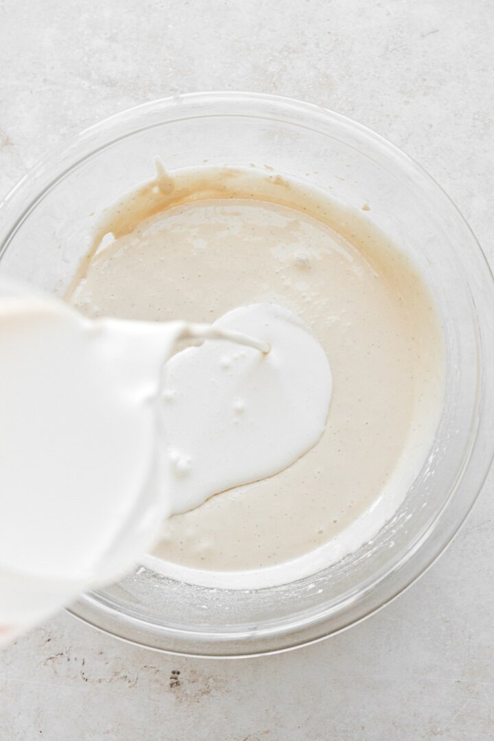 Step 3 for making vanilla malted milk ice cream.