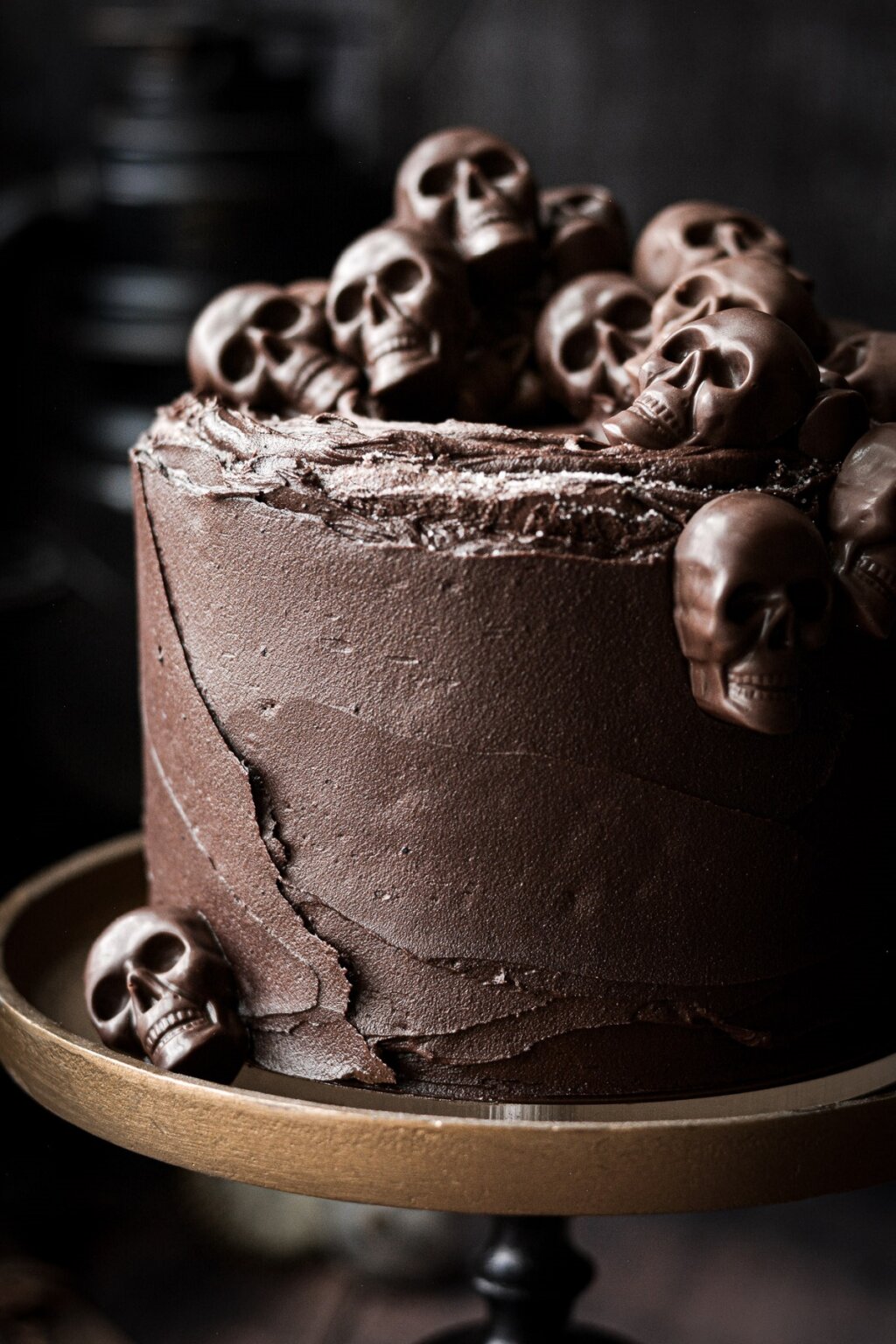 High Altitude Ginger Chocolate Skull Cake for Halloween - Curly Girl ...