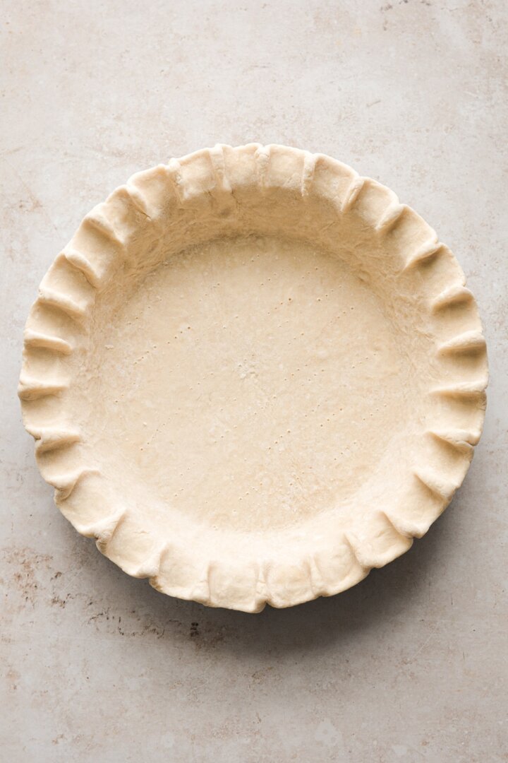 Step 1 for blind baking a pie crust.
