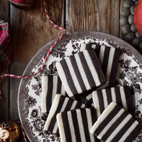 High Altitude Chocolate and Vanilla Striped Sugar Cookies - Curly