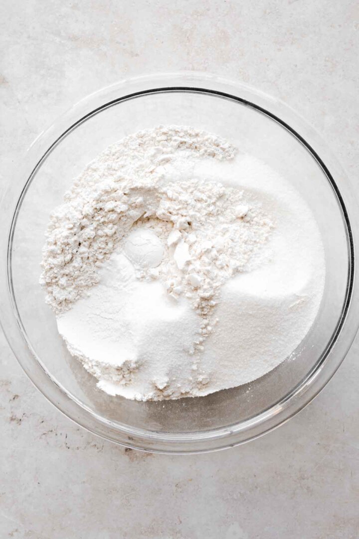 Step 1 for making white Texas sheet cake.