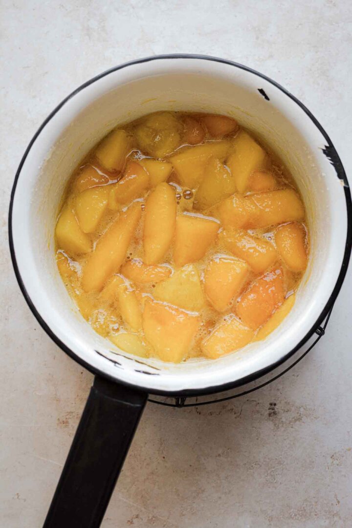 Step 2 for making mango puree.