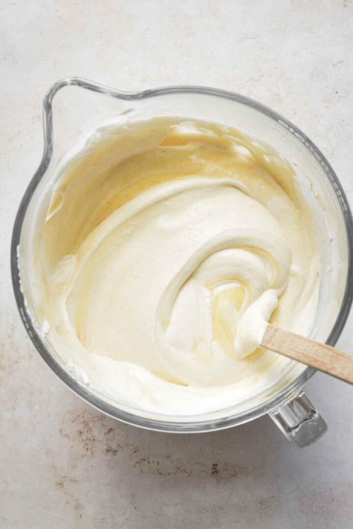 Step 4 for making cardamom mango ice cream.